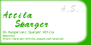attila sparger business card